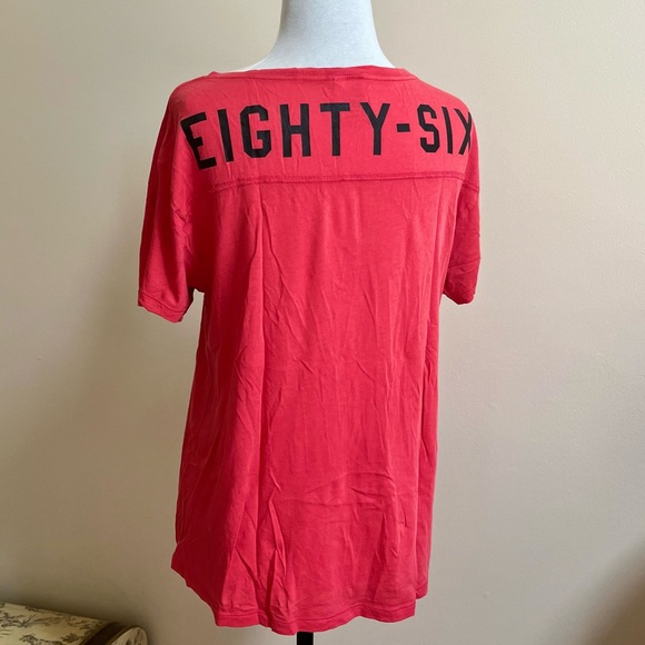 PINK VS~Cotton T-Shirt-Size X-Small-Red & Black - Picture 3 of 7